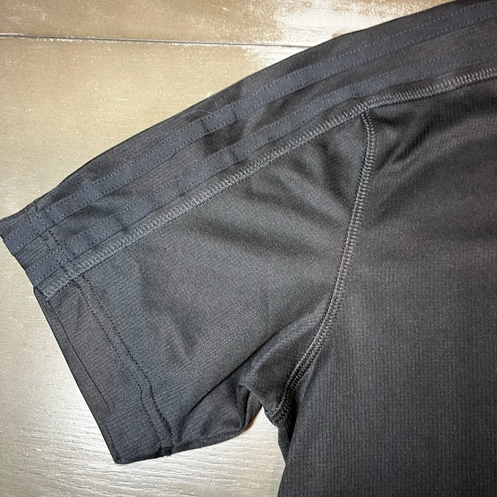 Adidas Black Athletic There Button Polo Short Sleeve Men’s Medium NWOT
